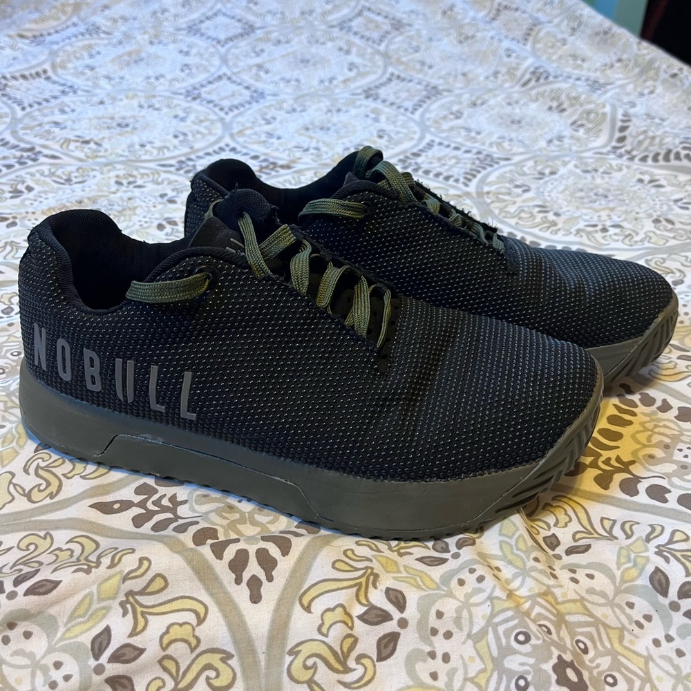 Black NoBull with army green soles.